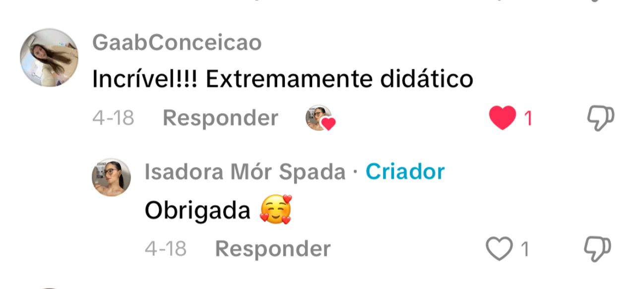 Feedback: Incrível!!! Extremamente didático