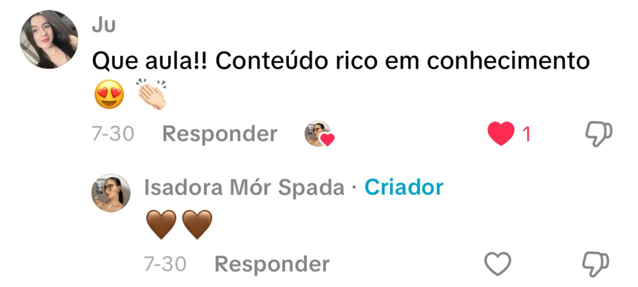 Feedback: Que aula!! Conteúdo rico em conhecimento